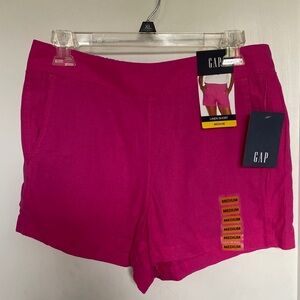 GAP Women's Fuchsia Linen High Waist Shorts